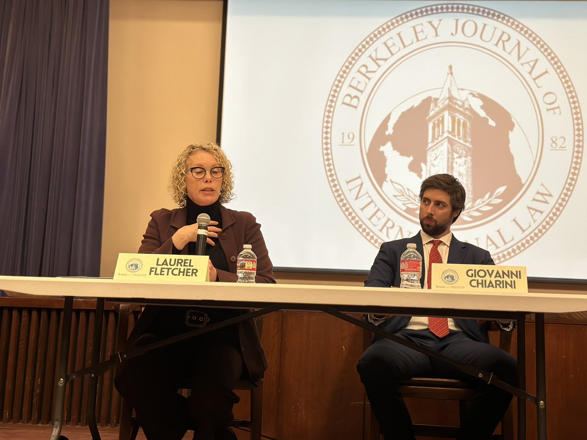 BerkeleyLaw's tweet photo. Prof. @LaurelEFletcher speaking today at the Riesenfeld Symposium 2023: Seeking Truth and Accountability – Mass Atrocities in the 21st Century. Conference Website: https://t.co/5LfzMI7pQQ https://t.co/p4Ec1bQKBm