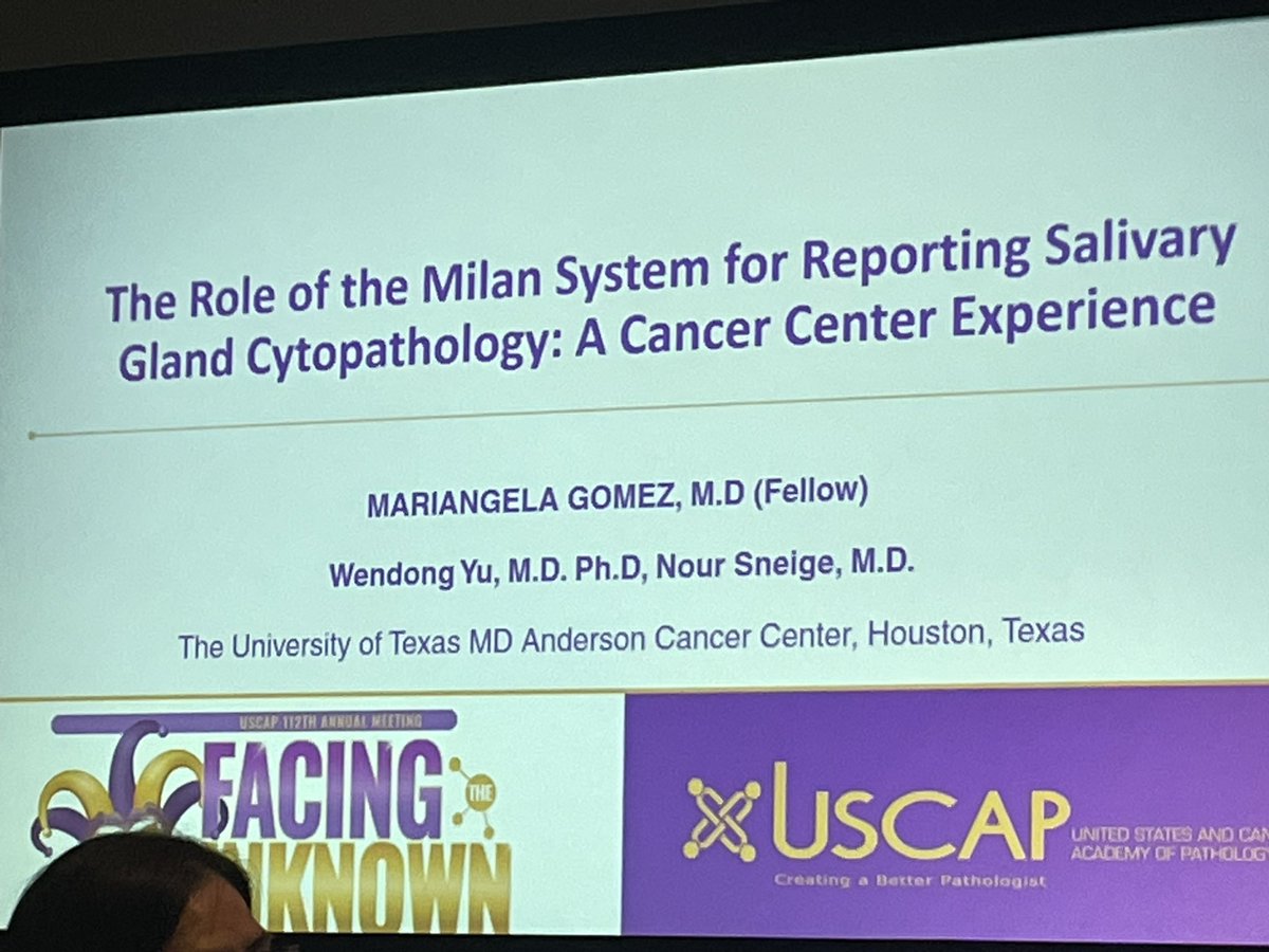 #USCAP2023 Dr. Gómez from our Cytopathology group presenting the Milan System applied to a large Cancer Center