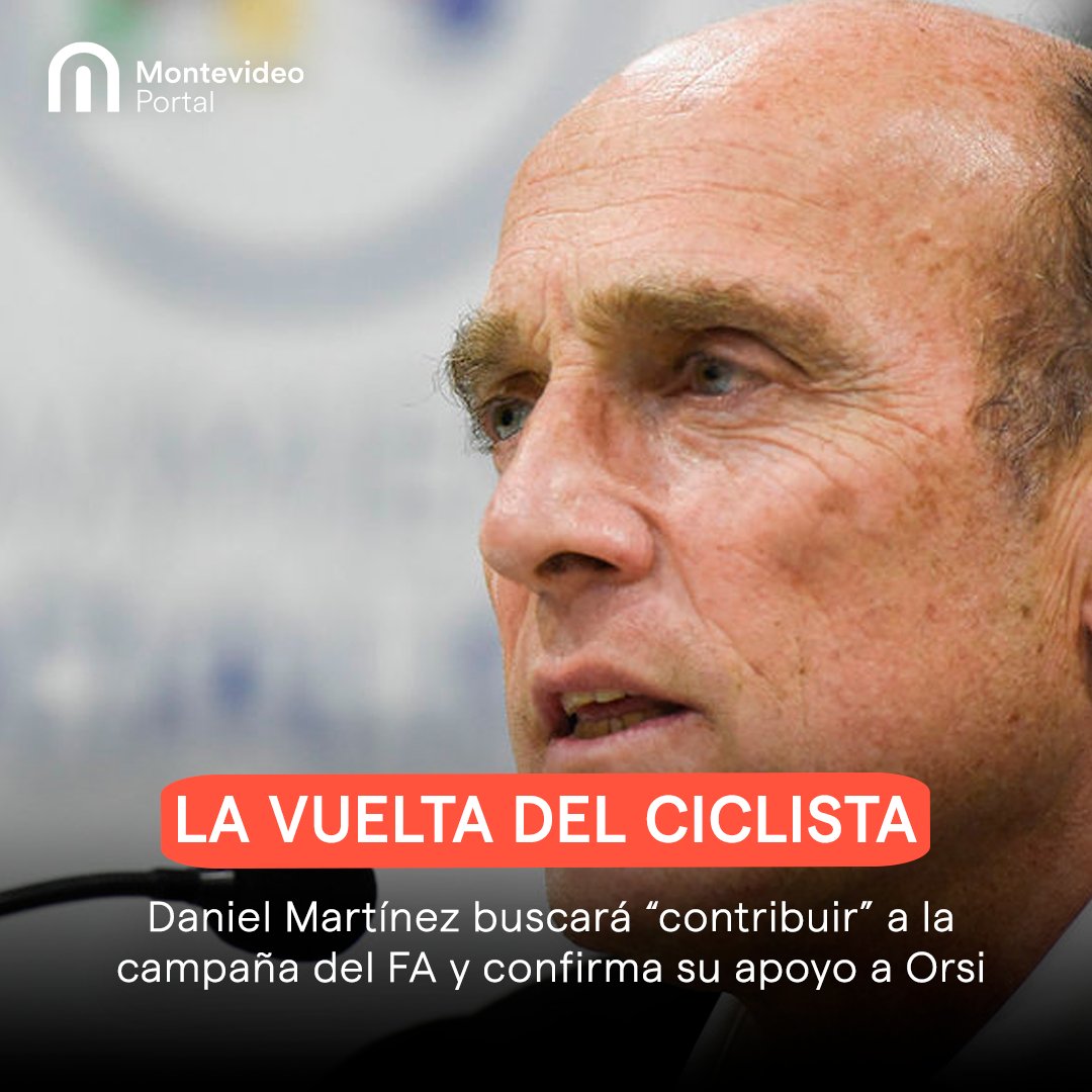 portalmvd's tweet photo. El exintendente de Montevideo y excandidato presidencial, Daniel Martínez, manifestó en las últimas semanas a distintos allegados que buscará “contribuir de alguna forma” con la campaña de la fuerza política. https://t.co/GJqL1KdZ5W