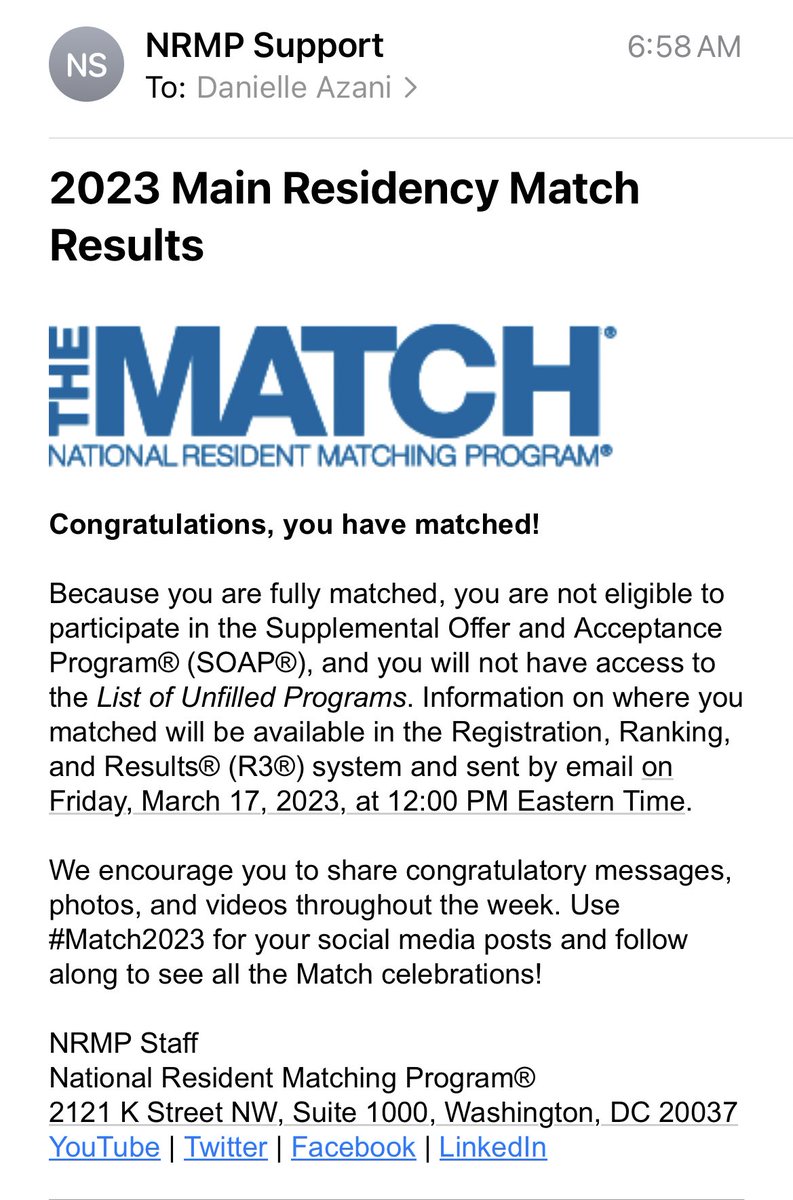 MATCHED! I’m going to be a SURGEON! 🔪 🥳 
Location: TBD

Proud to soon be joining the next generation of #WomenInSurgery ! #GenSurgMatch2023 #ILookLikeASurgeon #img 
#RUSMMatchDay