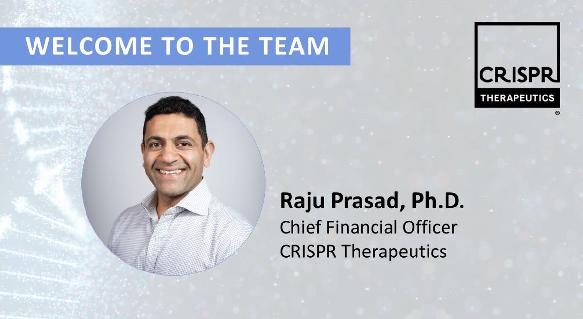 yaireinhorn's tweet photo. IMO the new appointment of @rprasad5 as @CRISPRTX’s new Chief Financial Officer and his previous knowledge of the #CellTherapy & #GeneTherapy space along with his experience in the capital markets from @WilliamBlair is an excellent appointment. https://t.co/XwGCSOV2jV