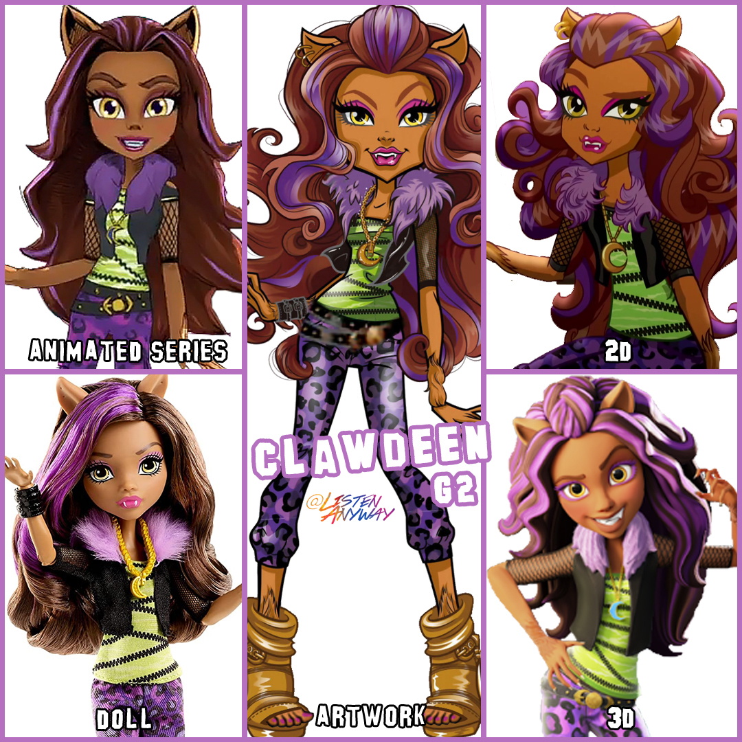 ListenAnyway's tweet photo. The different styles of Clawdeen Wolf in the 3 Generations of #monsterhigh #clawdeenwolf #draculaura #frankiestein #cleodenile #lagoonablue #monsterhighdolls #welcometomonsterhigh #monsterhighcollectors #monsterhighcollector #wearemonsterhigh https://t.co/YaCLNDhUee
