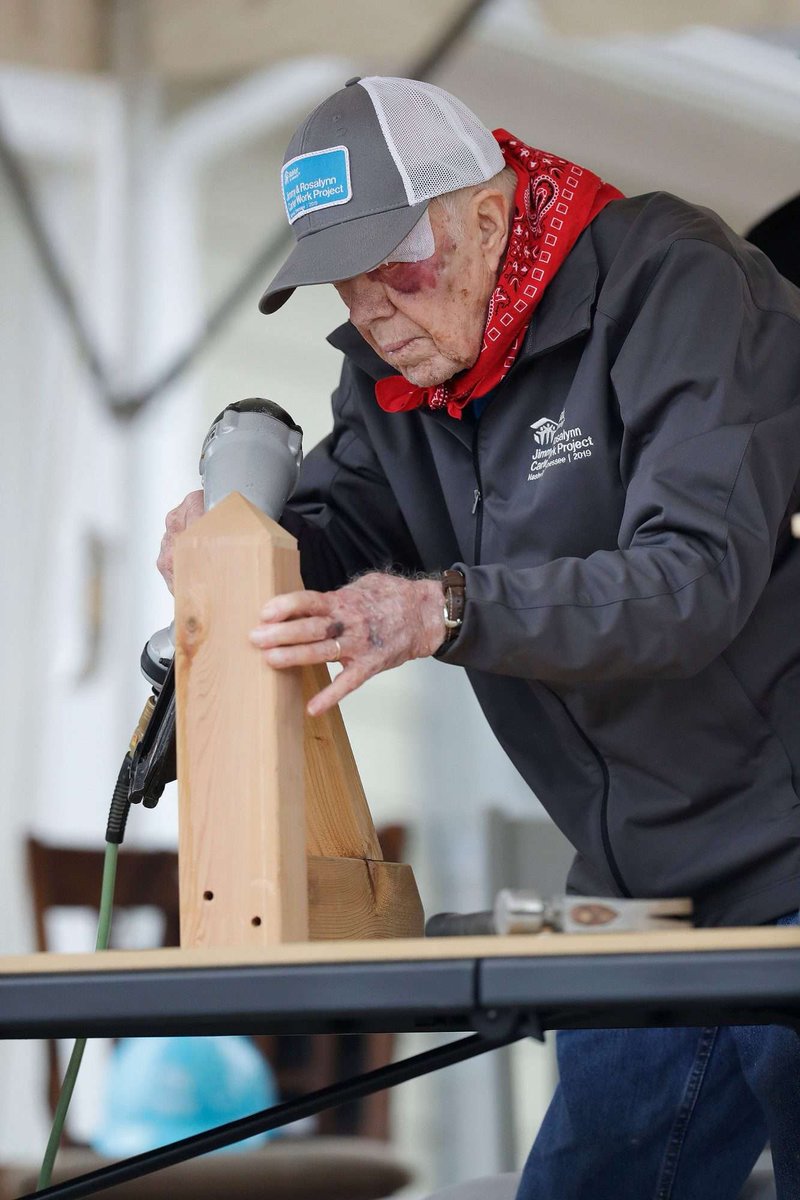 mmpadellan's tweet photo. "The true test of a man's character is what he does when no one is watching." At great risk to his own presidency, President Carter was touting the importance of renewable energy in addressing climate change. He built homes with Habitat for Humanity well into his 90s.

LEGEND. https://t.co/NMH0vslQnk
