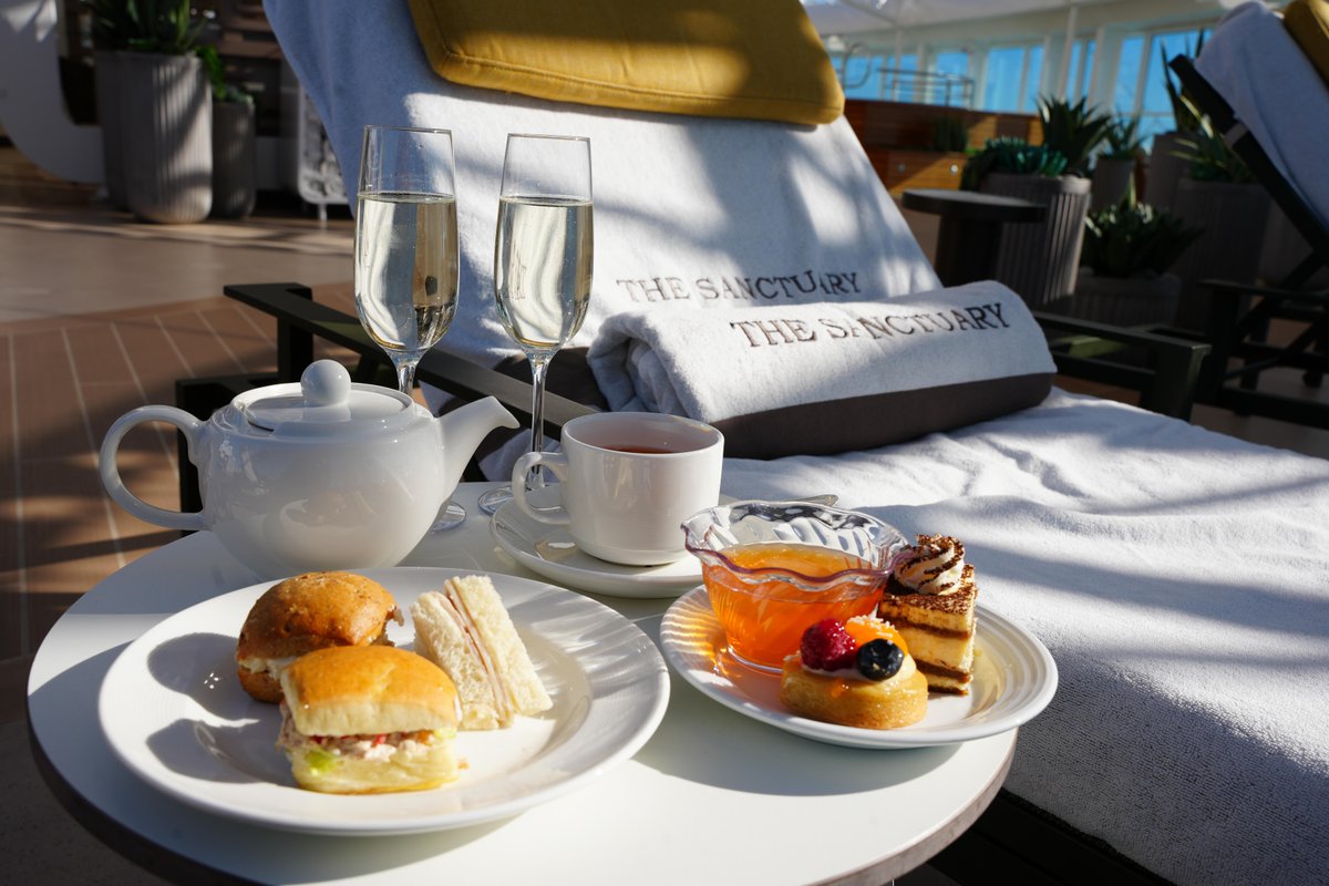 Tea time meets sea time. ☕ Who's your plus one? #PrincessCruises #ILoveThisBoat #LovePrincess #ComeFeelTheLove