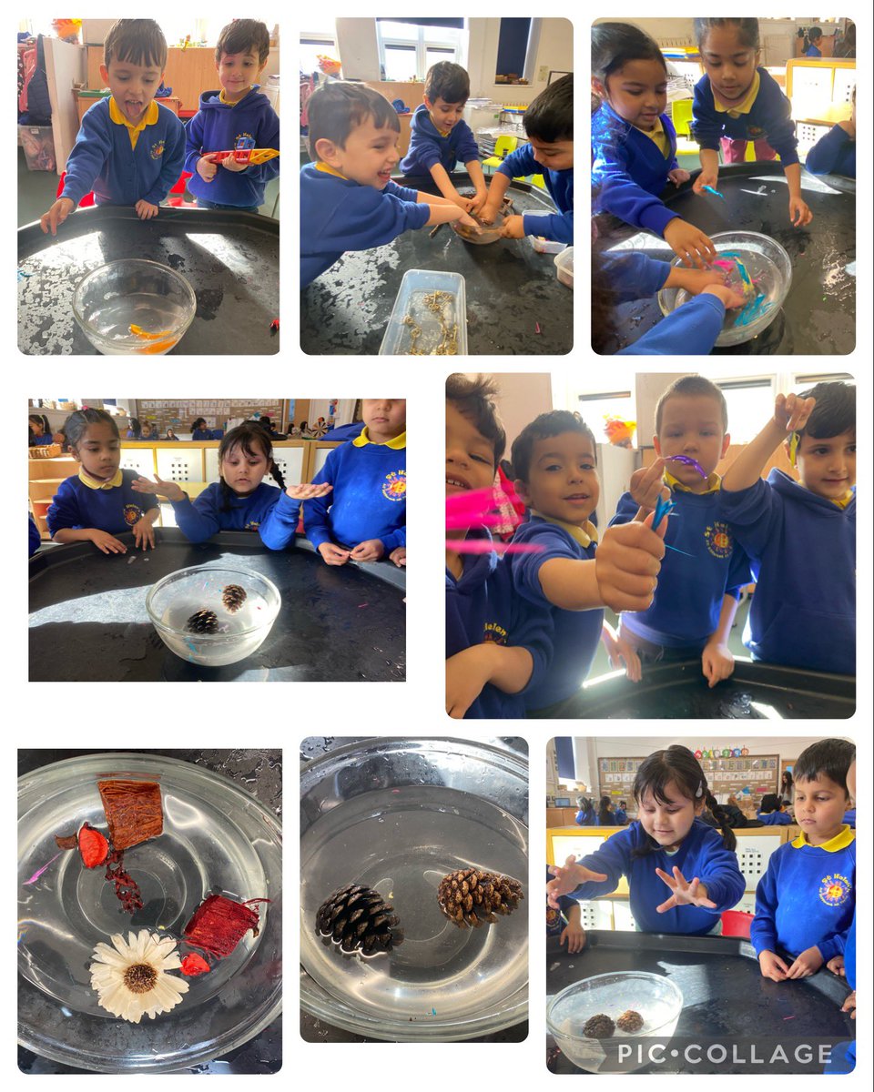 sthelensp's tweet photo. Nursery spent the morning investigating objects that float/ sink. They made predictions before investigating. Da iawn Meithrin. #sthpscitech https://t.co/YVQlrca66l