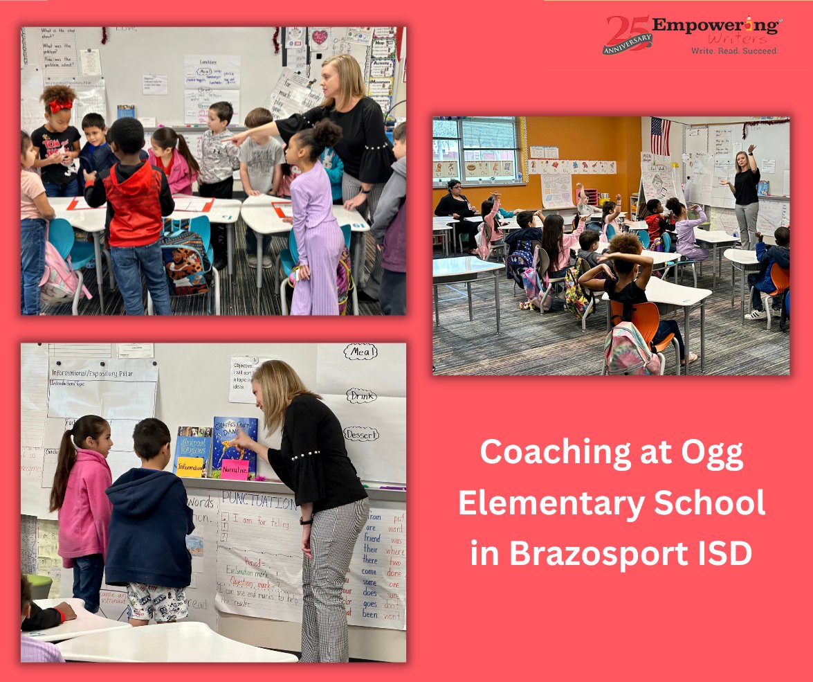 What a great day of learning! Empowering Writers' Jennifer Seaton provides a 1st grade model lesson on sorting facts to main ideas- students were engaged with the hands on approach in learning to organize informational text. Learn more about this program: 
empoweringwriters.com/implementation…