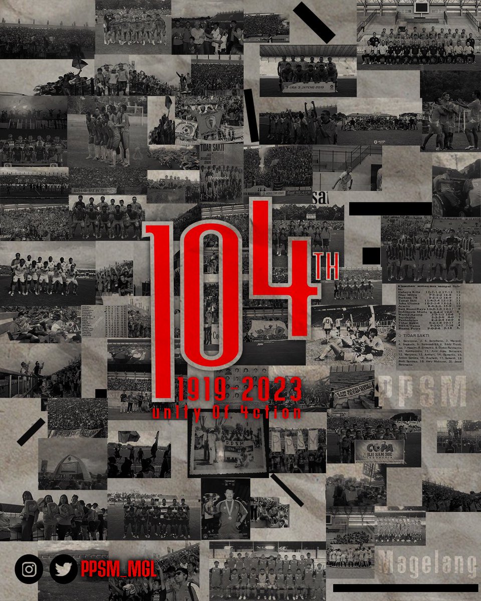 Drama sembilan puluh menit, setiap cerita penuh dengan ketegangan, menyaksikan semuanya. 

104 tahun sudah PPSM hadir dalam dinamika sepak bola. Teruslah bersama-sama, bergandengan tangan dalam kesatuan dan kebersamaan untuk sepak bola Magelang yang lebih baik.

#un1ty0f4ction
