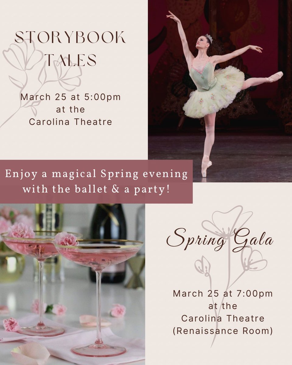 GSOBALLET's tweet image. Combine two of our Spring events for a truly magical evening!
You can attend our #StorybookTales performance or our Spring Gala event separately. 
However, attending both events is a fantastic way of celebrating both the Ballet and springtime. 
greensboroballet.org/storybook-tales