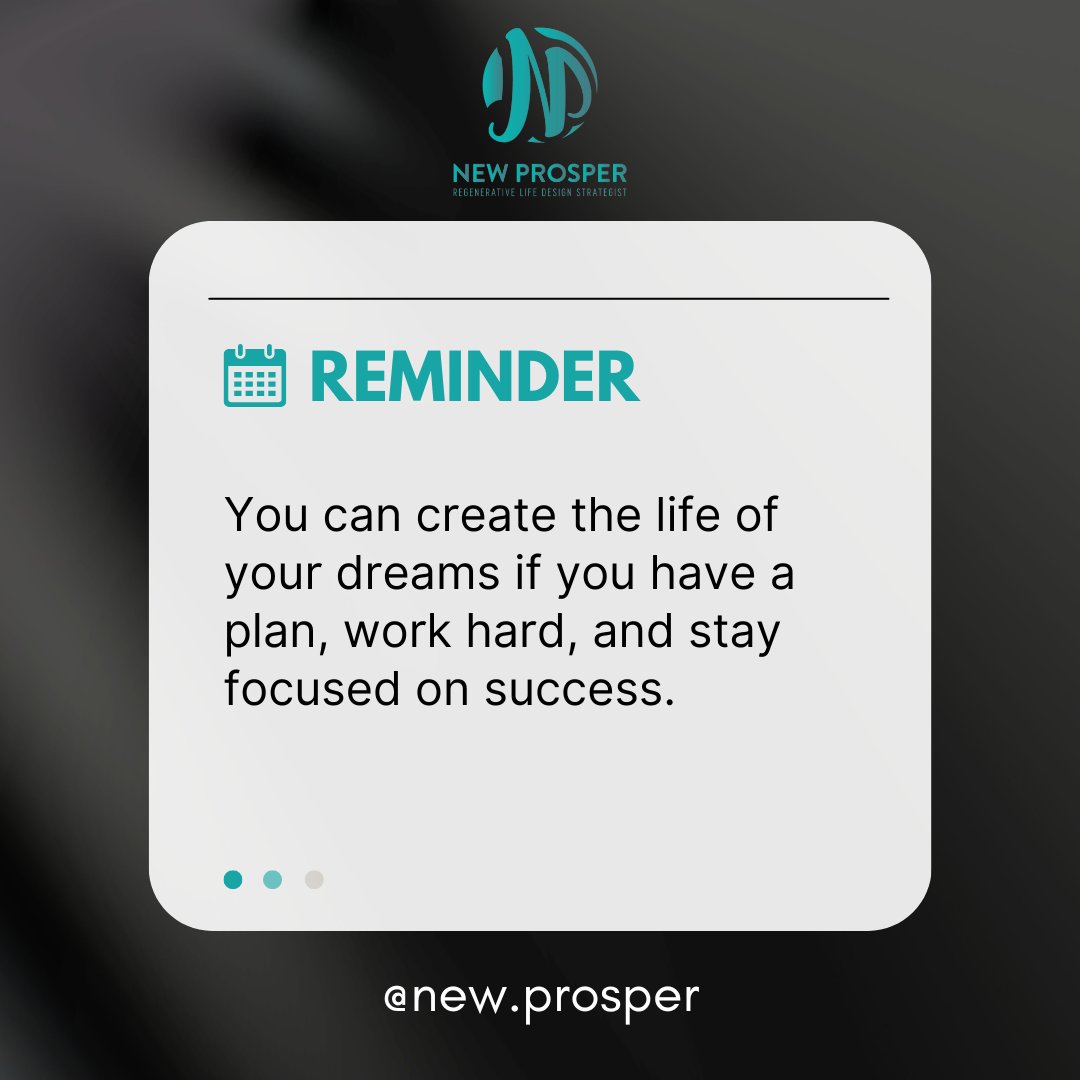 Mike Wird (@mikewirdthe33rd) on Twitter photo Reminder: You can create the life of your dreams if you have a plan, work hard, and stay focused on success.
Freedom is just a click away. Reach out to us today!
Follow: <a href="/new/">Matthew Sanders</a>.prosper
#Focus #success #MoneySmart #financialfreedom #newprosper #essentiallifeskill Reminder: You can create the life of your dreams if you have a plan, work hard, and stay focused on success.
Freedom is just a click away. Reach out to us today!
Follow: <a href="/new/">Matthew Sanders</a>.prosper
#Focus #success #MoneySmart #financialfreedom #newprosper #essentiallifeskill