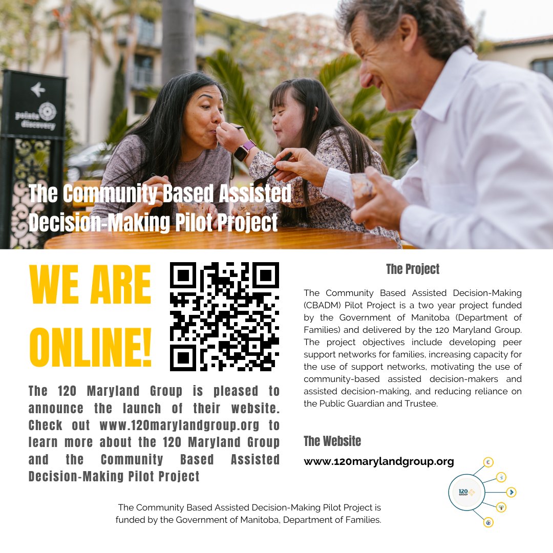 As one of the partners of the 120 Maryland Group we are excited about the launch of the new website for the Community Based Assisted Decision Making Pilot Project.