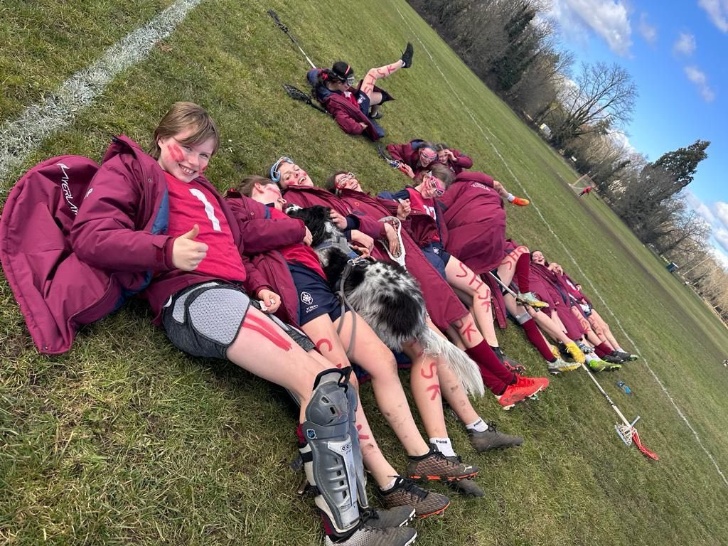 DogDart's tweet photo. Today I was supporting the @ShskPE Under 13s at the National Lacrosse Champs. With my help, they won 🥉. Think they’re a bit tired now…. https://t.co/SFlUpdwWhb