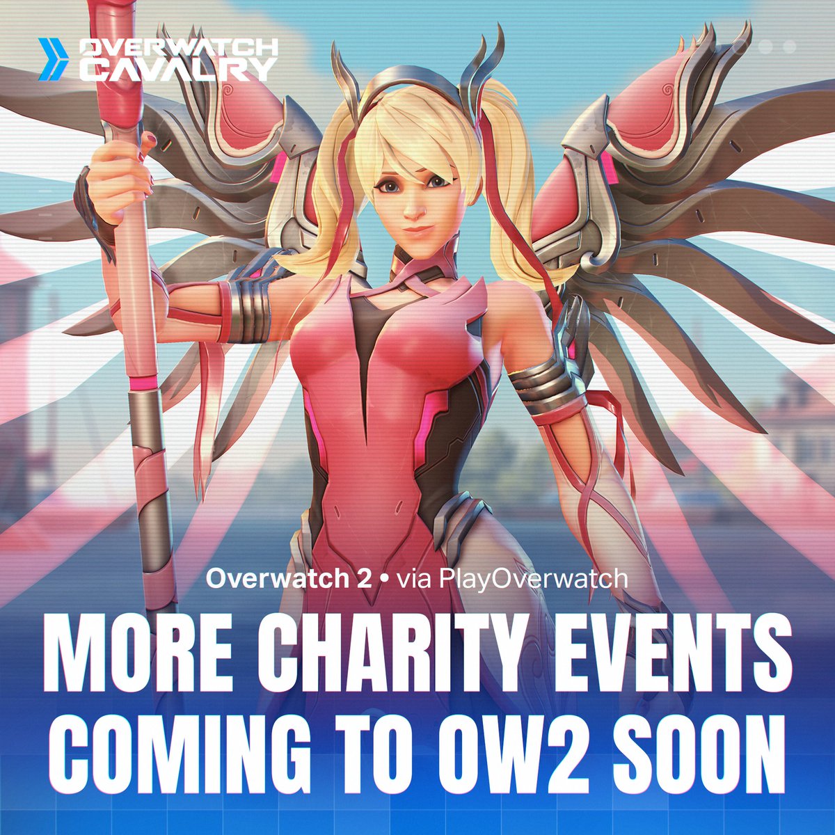 OWCavalry's tweet photo. Charity Events could return in #Overwatch2 in the near future 🎗️

The team are eager to use their game as a channel for charitable causes, saying we can "expect to see some news soon." Jared Neuss did not specify if Pink Mercy would return. 💗

🎬 https://t.co/0WfnlbVkTy https://t.co/xKeLOiluC6