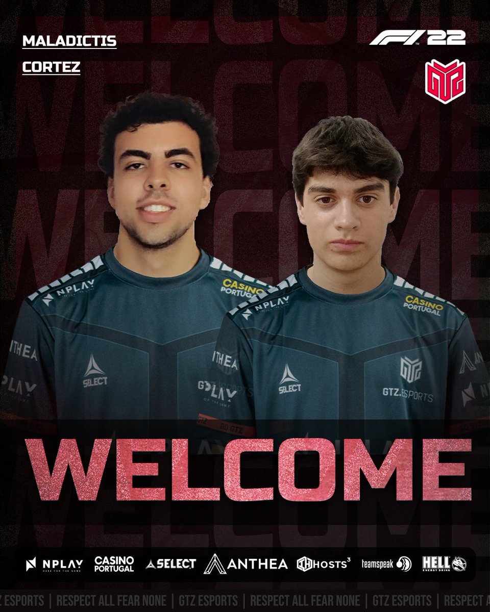 GTZEsports's tweet photo. 🇬🇧 We officially introduce Maladictis and Cortês to our F1 team to bring even more quality to our roster

🇵🇹 Apresentamos oficialmente Maladictis e Cortês na nossa equipe de F1 para trazer ainda mais qualidade ao nosso plantel

🏎️ @Maladictis | @GTZ_Cortezz 

#RespectAllFearNone https://t.co/rJuiYfFrFz