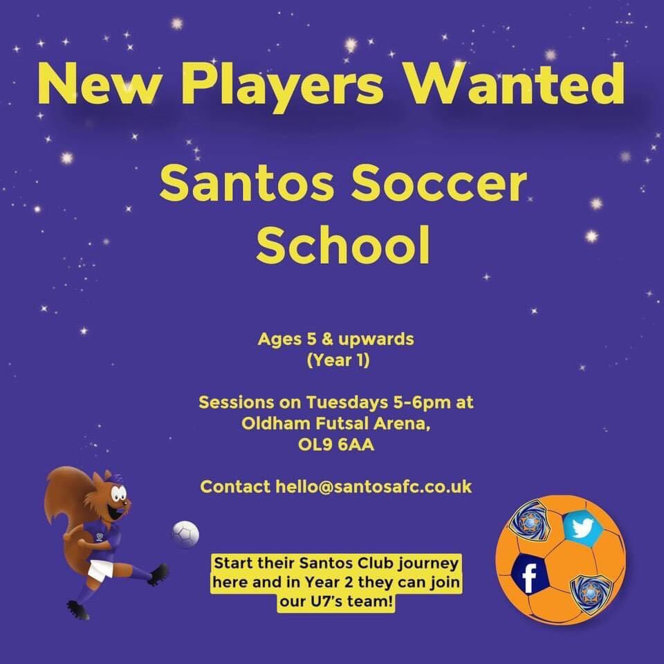 ⚽️ The Soccer School ⭐️ of the week was Logan! ⚽️

🏆Keep up the good work🏆

⚽️Do you know a future ⭐️ of our Soccer School?? We are looking for new players to join us, lots of fun and skill development included!!

Contact us on Messenger or by email at hello@santosafc.co.uk 😀