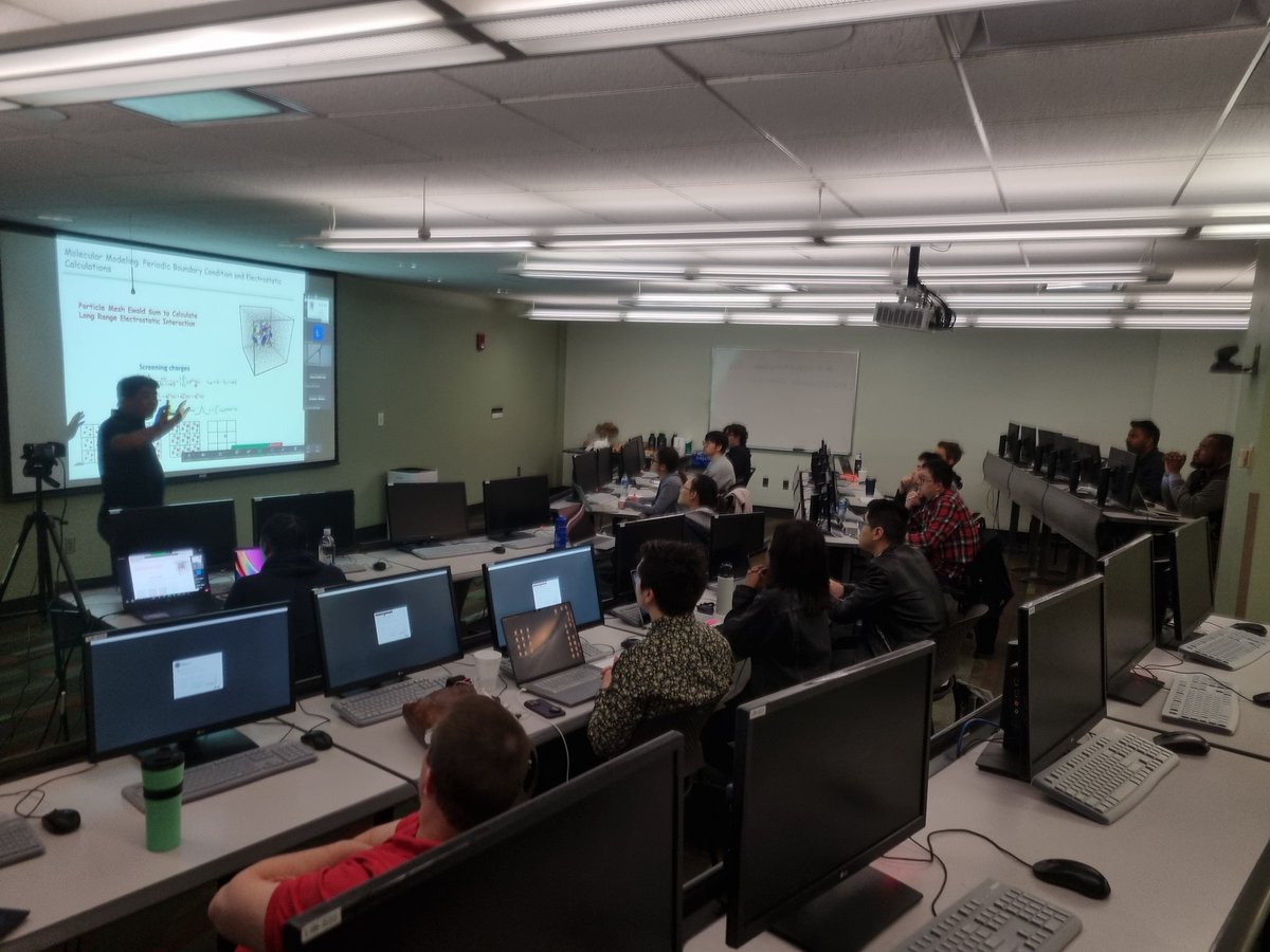 BleiholderFSU's tweet image. Sessions from the 2nd Day, with great talks of Dr. Wei Yang about molecular dynamics simulations and Dr. Fanny Liu about tandem-TIMS/MS. #SummerSchool #computationaltools #ionmobility 
@FannyCLiu 
@ChemistryFsu 
@asmsnews 
@FemalesInMS 
@ISIMSSociety