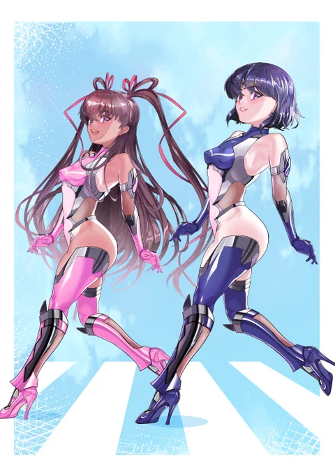 おはようございますふたりは仲良しちっぱい娘倶楽部(#^.^#)#セーラー対魔忍 #セーラーサターン #対魔忍ユキカゼ 