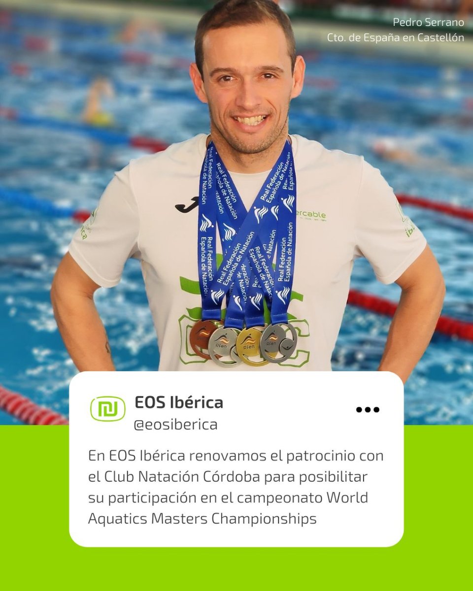 eosiberica's tweet photo. En #EOSIbérica renovamos nuestro compromiso de #apoyo al #ClubNataciónCórdoba para posibilitar su participación en el campeonato @Fukuoka2022jp en #Fukuoka, #Japón🗾. El deporte es clave para una vida saludable y por eso apoyamos a nuestros nadadores🏊‍♂️.

¡Vamos #CNC! https://t.co/ciHX8ZeTVz