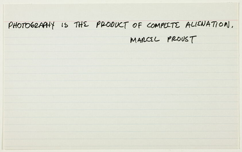 Mel Bochner
from Misunderstandings (A Theory of Photography)
Photo offset print on a notecard
1970