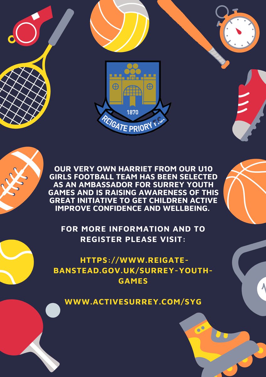 Harriet from our U10 girls football team is promoting/raising awareness of a great initiative ✔️ 
<a href="/yourtownreigate/">Your Town Reigate</a> <a href="/reigatebanstead/">Reigate & Banstead Borough Council</a> <a href="/surreymirror/">Surrey Mirror</a> <a href="/surreyfa/">Surrey FA</a> <a href="/surreylive/">SURREY LIVE NEWS</a> <a href="/BBCSurrey/">BBC Surrey</a> #wellness #sports <a href="/RBBCMayor/">Mayor of the Borough of Reigate and Banstead</a> 
⬇️⬇️⬇️