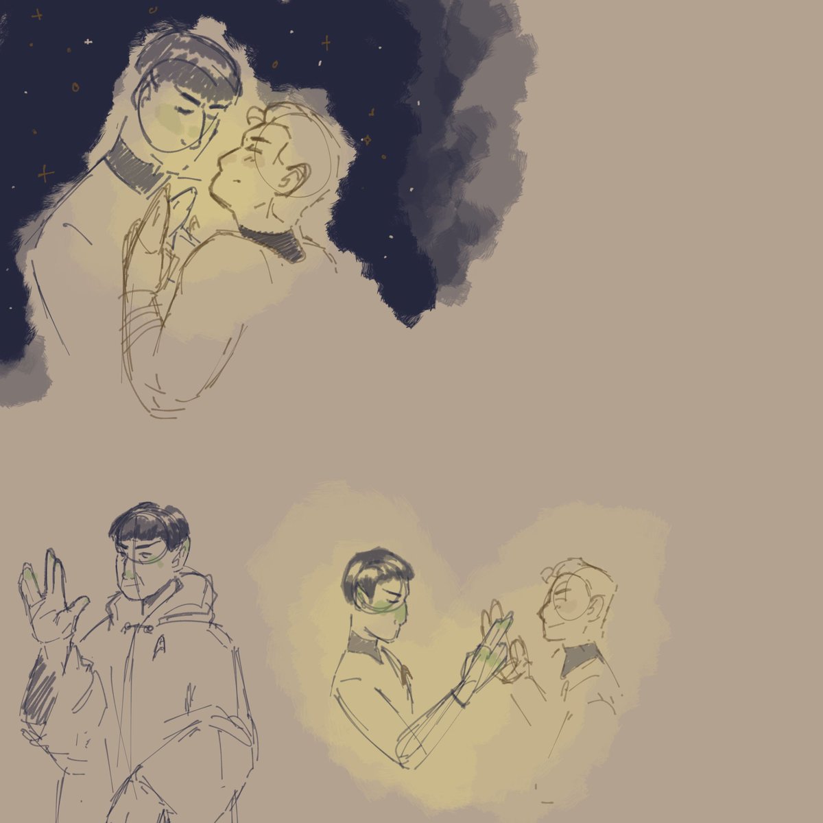 Scetcher6's tweet photo. I am so sorry the gay people spirk they are in my brain

Vulcan kissing>human kissing 
#StarTrek #spirk #spock #kirk #jim #jamesTKirk #thyla #StarTrekTOS https://t.co/7tXn9YvOEL