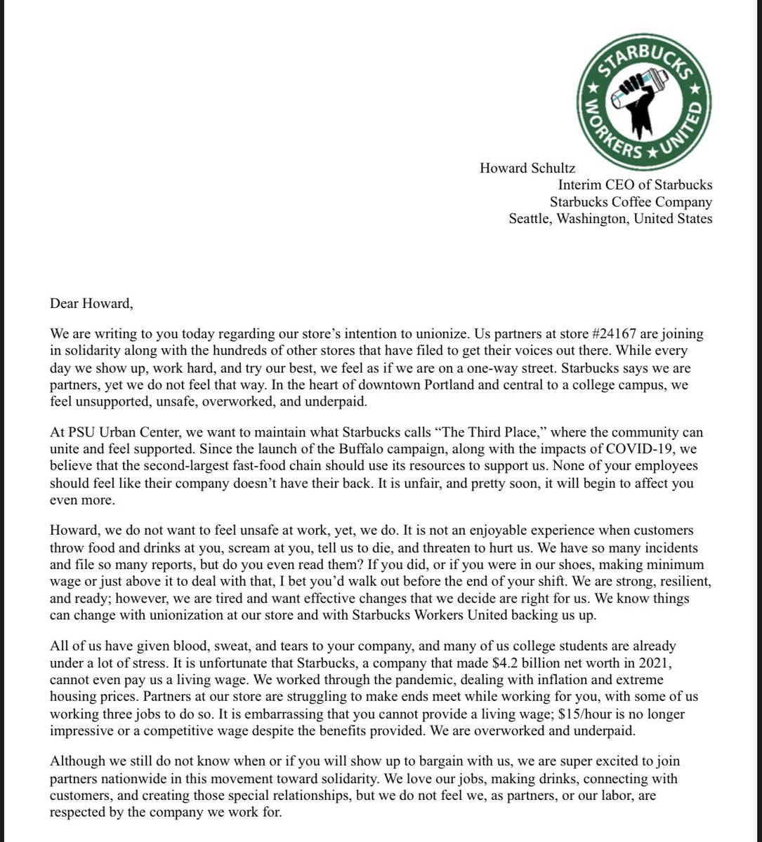 Starbucks Workers United tweet media