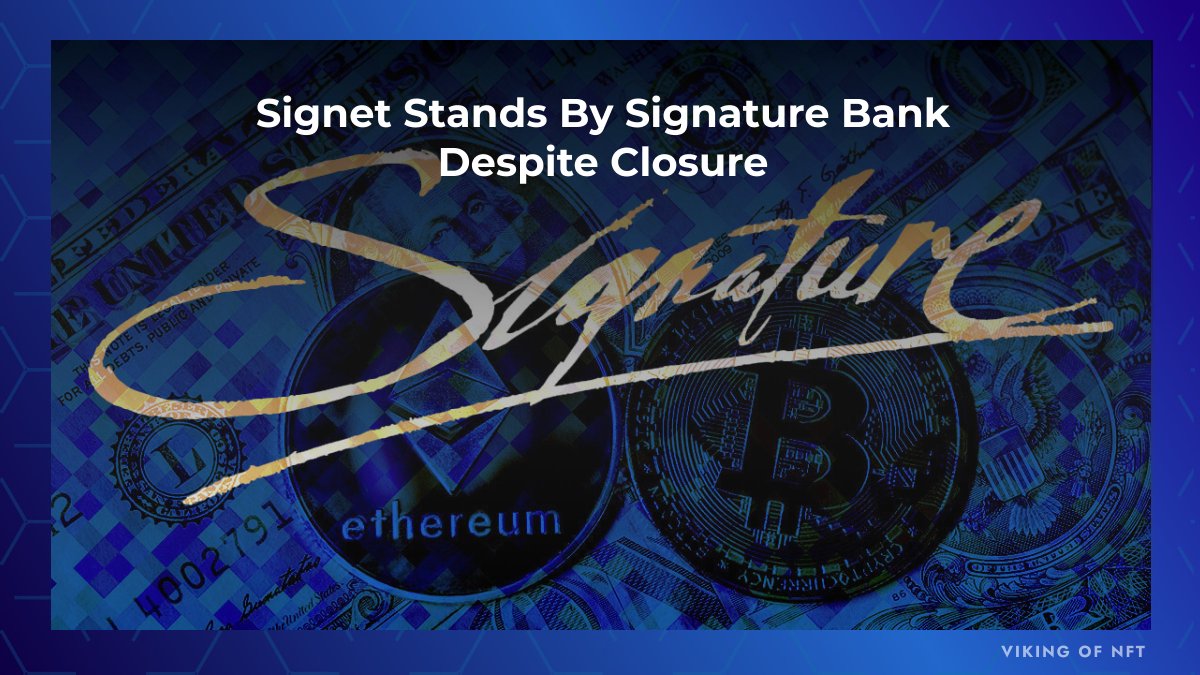 Signet Stands By Signature Bank Despite Closure😱

It was surprising to learn of this company which has been reported to operate under Signature Bank despite its closure currently.

Here's the reason behind this decision👇

#Crypto #TuesdayMotivaton

coindesk.com/business/2023/…