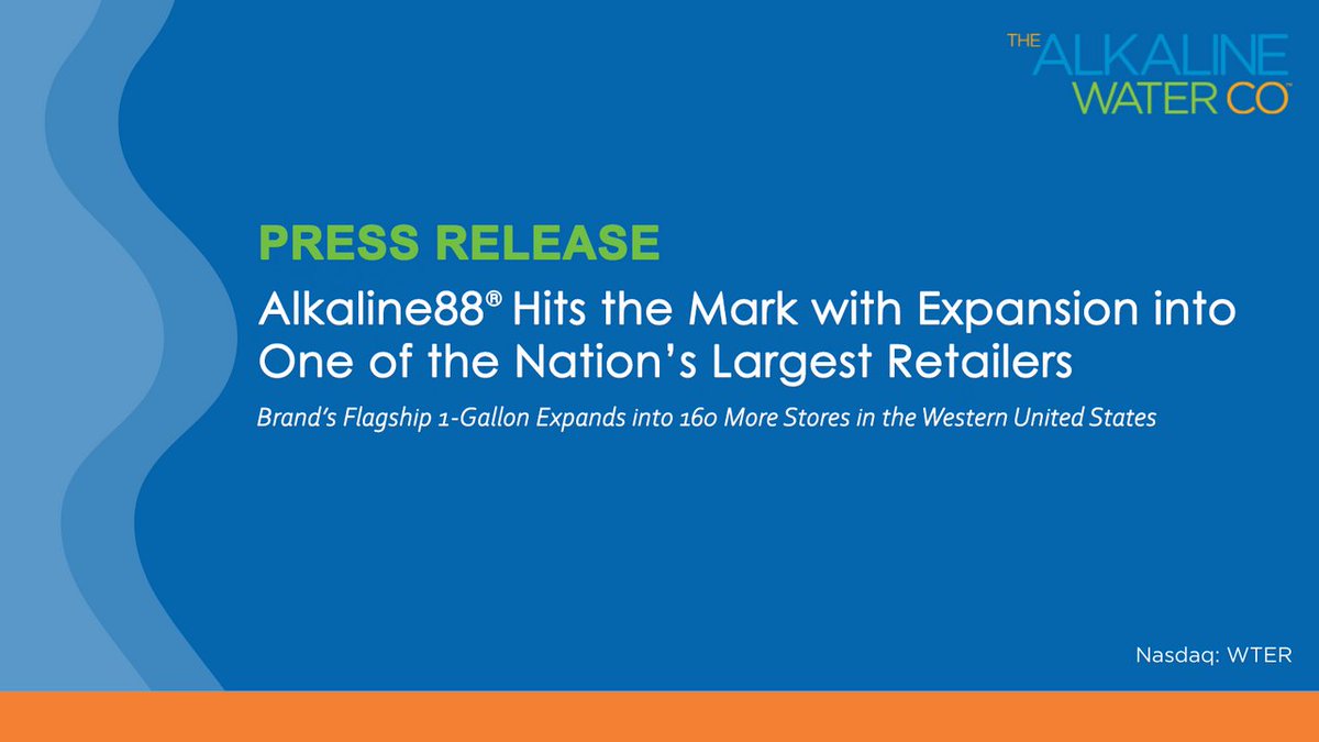 Alkaline88 Hits the Mark with Expansion into One of the Nation's Largest Retailers

Read full news release here: ir.thealkalinewaterco.com/news-events/pr…