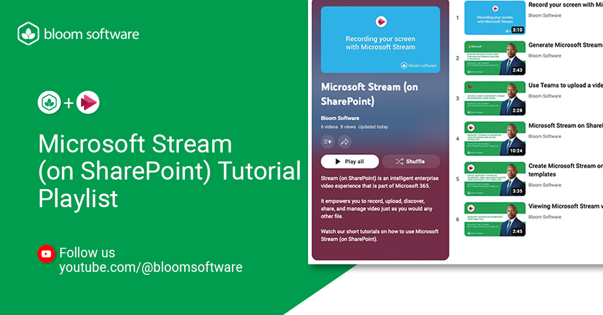 👀 Watch our #YouTube playlist - 6 short tutorial videos - on how to use Microsoft Stream (on SharePoint): bit.ly/3Lnokdm

Enjoy!

#tutorial #Microsoft #microsoft365