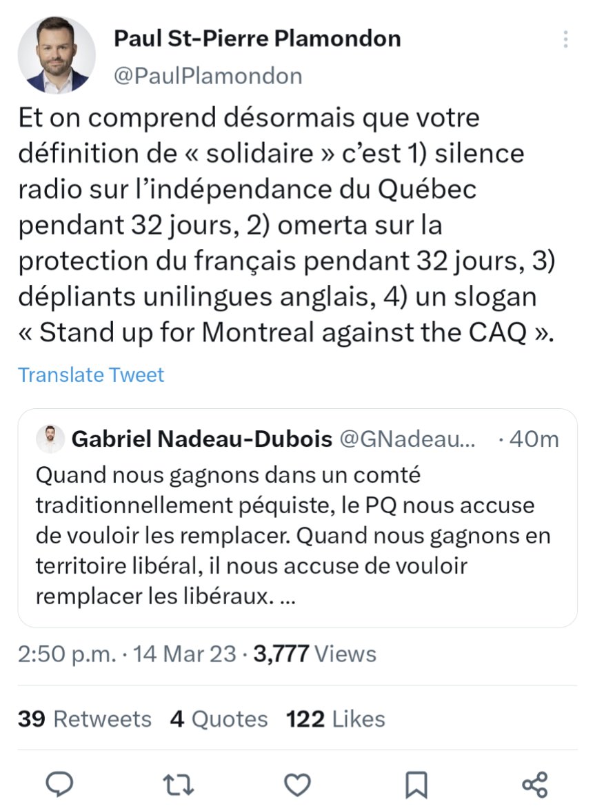 moncapop's tweet image. Comment on dit "sore loser" en péquiste?