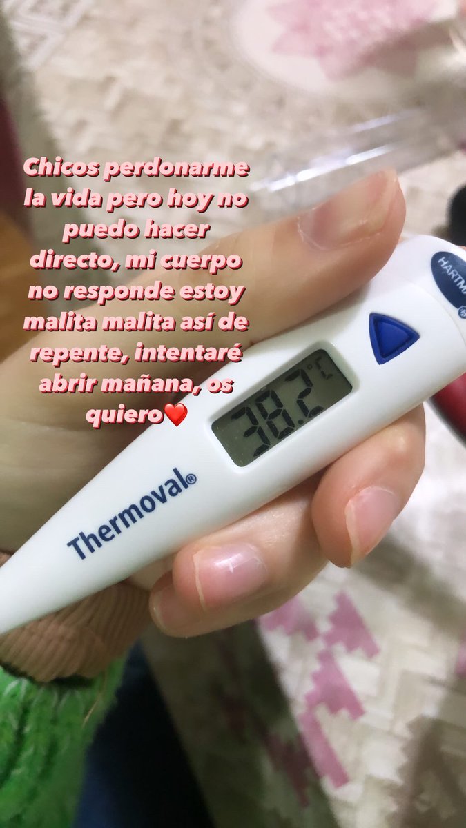 Chicos perdonarme la vida pero hoy no puedo hacer directo, mi cuerpo no responde estoy malita malita así de repente, intentaré abrir mañana, os quiero❤️