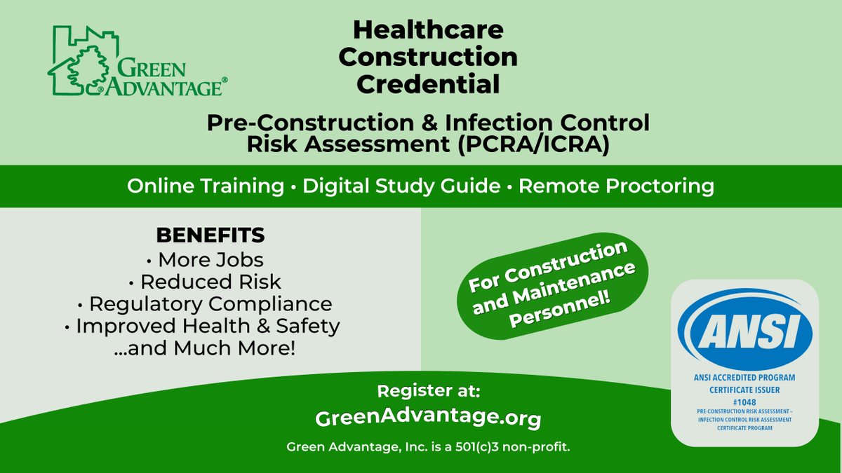 Check out Green Advantage! They offer globally trusted construction personnel credentials that validate foundational knowledge needed to deliver state-of-the-art, high performance, healthy buildings.   greenadvantage.org
#greenbuilding #sustainability #constructionindustry