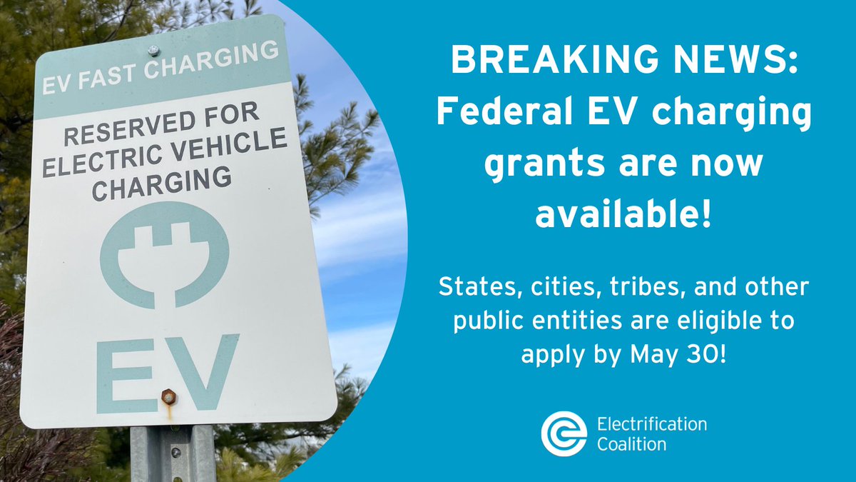 BIG NEWS: The Charging and Fueling Infrastructure #CFI grants, announced today, will deploy thousands of EV charging stations throughout U.S. communities. Learn how your community can benefit from the $2.5 billion grant program! electrificationcoalition.org/resource/cfi-t…