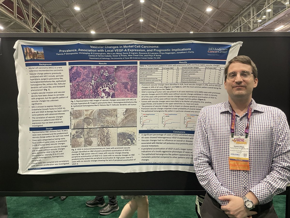 #USCAP2023 Dr. Dimopoulos from@our Dermpath group presenting vascular changes in MCC