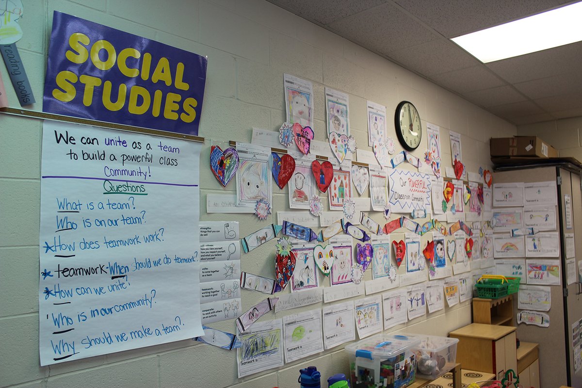 Today, kindergartners at Roy DeShane presented group projects that answered the question, "What can we do as a team to build a strong class community?" Using puppet shows, skits and written stories, the students showed off their ideas for creating a cohesive class community!