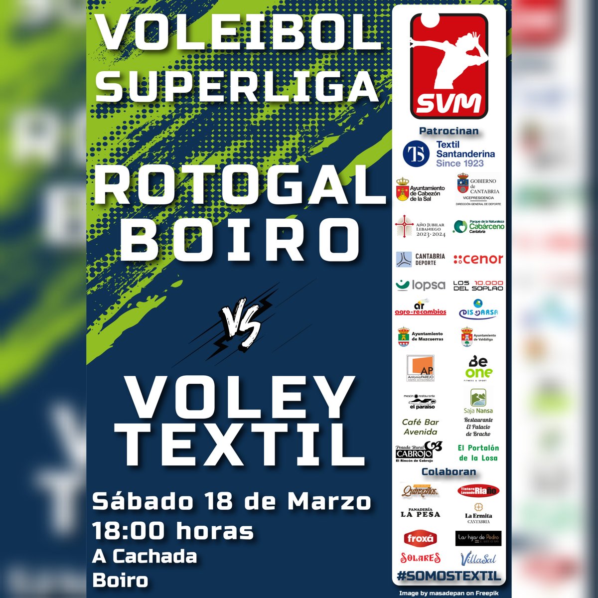 📣JORNADA 22📣 Nos vamos a tierras gallegas para el último partido de la temporada.

🆚 <a href="/BoiroVoleibol/">Boiro Voleibol</a> 
🗓 Sábado 18 de Marzo
🕕 18:00 h
🏟 A Cachada (Boiro)

#somostextil