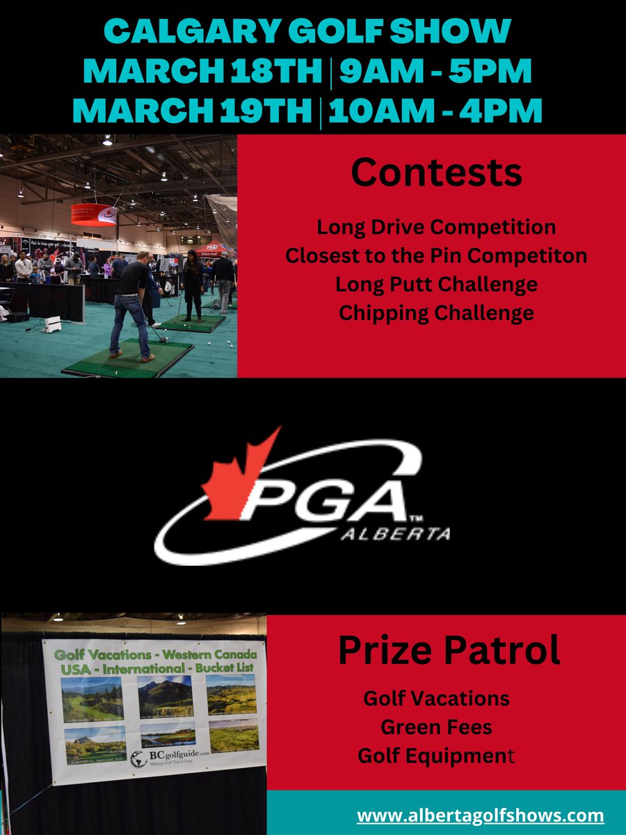 The Calgary Consumer Golf Show is only 4 sleeps away! Don't miss out on all the excitement and come join us at the BMO Centre this Saturday and Sunday.
Buy Tickets Online➡bit.ly/3ZEeRD0
Information on the Show➡bit.ly/3TanItx