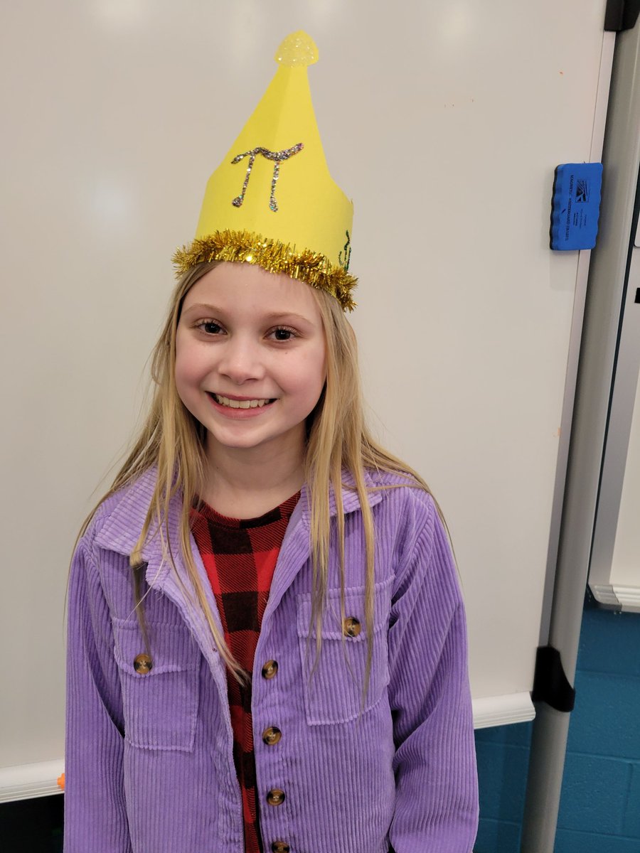 Happy Pi Day 🥧🧮 Here is our Pi Princess, Ansley F, grade 8, who won our digits of Pi contest with a whopping 276 digits memorized! Great job, Ansley
