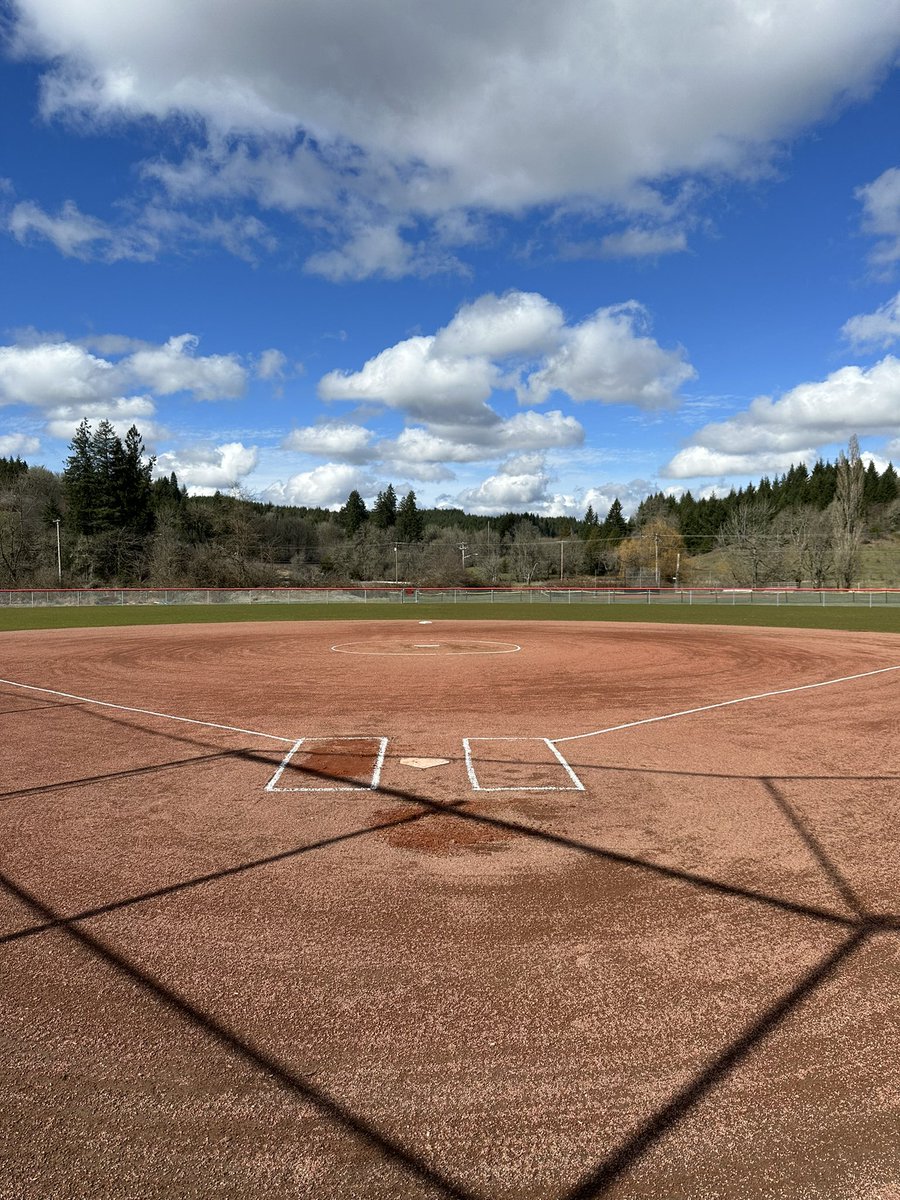 Game Day. Field looks amazing. Thank you to the T90 School District for stepping up and making our field look so good. See everyone at 4:00pm. #T90SOFTBALL