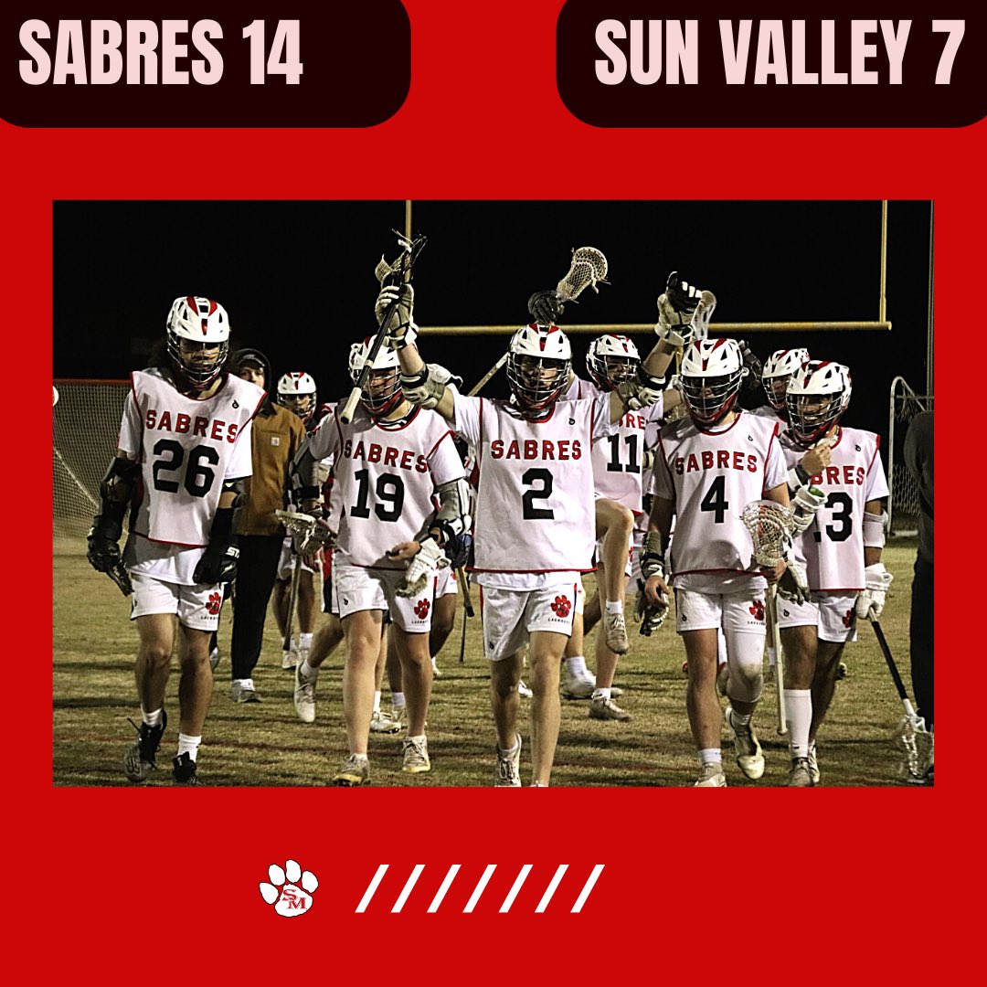 Sabres move to 2-3 on the 2023 campaign with W over Sun Valley last night.