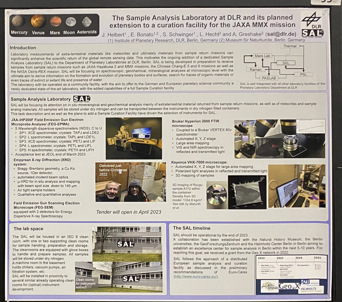Planetguy_Bln's tweet image. Get an update on the status of the @SAL_DLR_Berlin at @DLR_en on Berlin #lpsc2023 #SampleReturn #Curation @mmx_jaxa_en