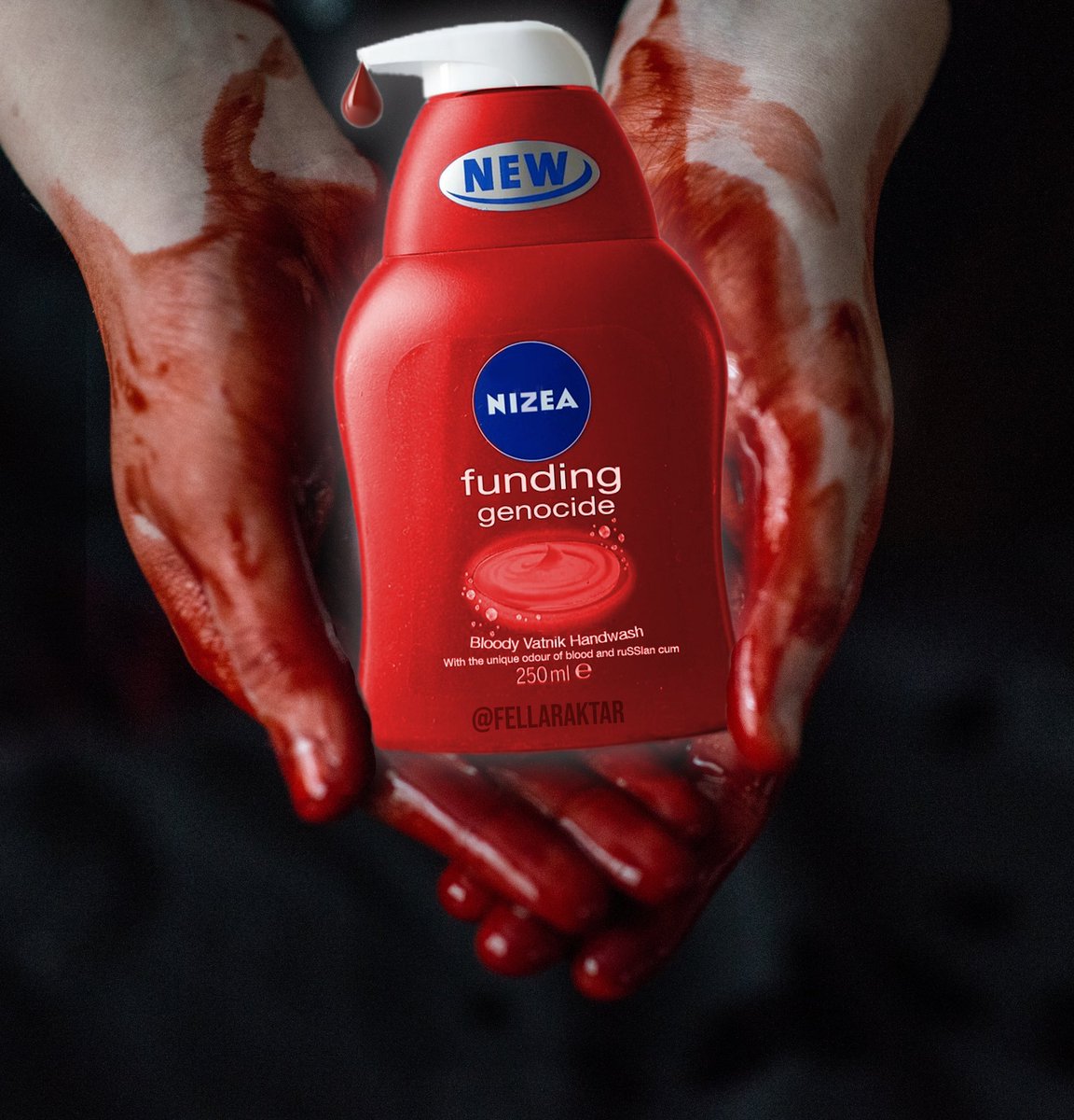 fellaraktar's tweet image. Brands With Blood On Their Hands
Episode 2: Nivea
In the days leading up to the illegal ruSSian invasion of Ukraine, Nivea chose to run an advertisement for mens deodorant in ruSSia that read "Victory Depends On You".
A year later and they continue to make profit in ruSSia.