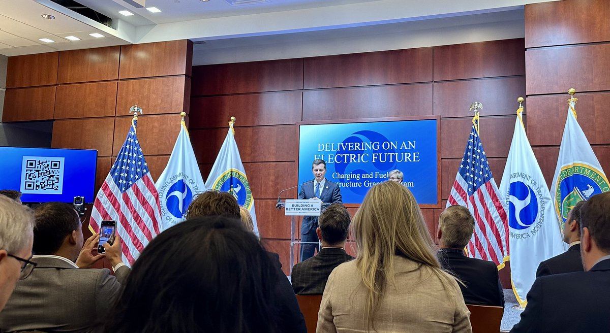 Sec <a href="/PeteButtigieg/">Pete Buttigieg</a> <a href="/MitchLandrieu/">Mitch Landrieu</a> and <a href="/SecGranholm/">Secretary Jennifer Granholm</a> announced an exciting new grant for EV deployment. Counties are directly eligible for $$ and will be key to regional connectivity. This will catapult rural counties into the future of electrification. <a href="/NACoTweets/">NACo Digital Team</a>