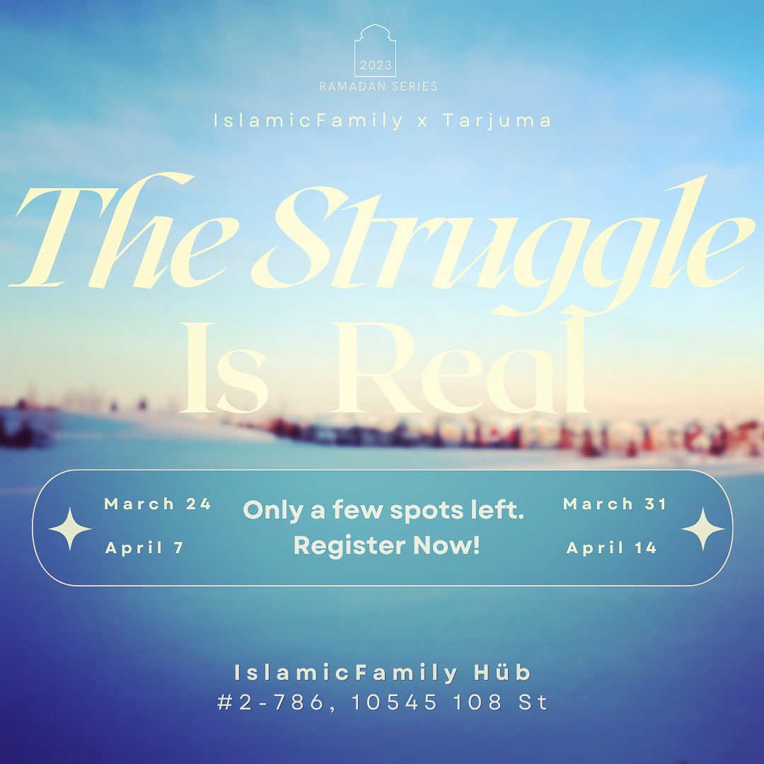 Registration is almost full! Sign up now at linktr.ee/tarjuma for this Ramadan’s Community Iftars hosted by Tarjuma x IslamicFamily!
March 24 | Beauty in the Struggle (waitlist)
March 31 | Messy Faith
April 7 | Cancel or Curious (waitlist)
April 14 | Thread of Hope