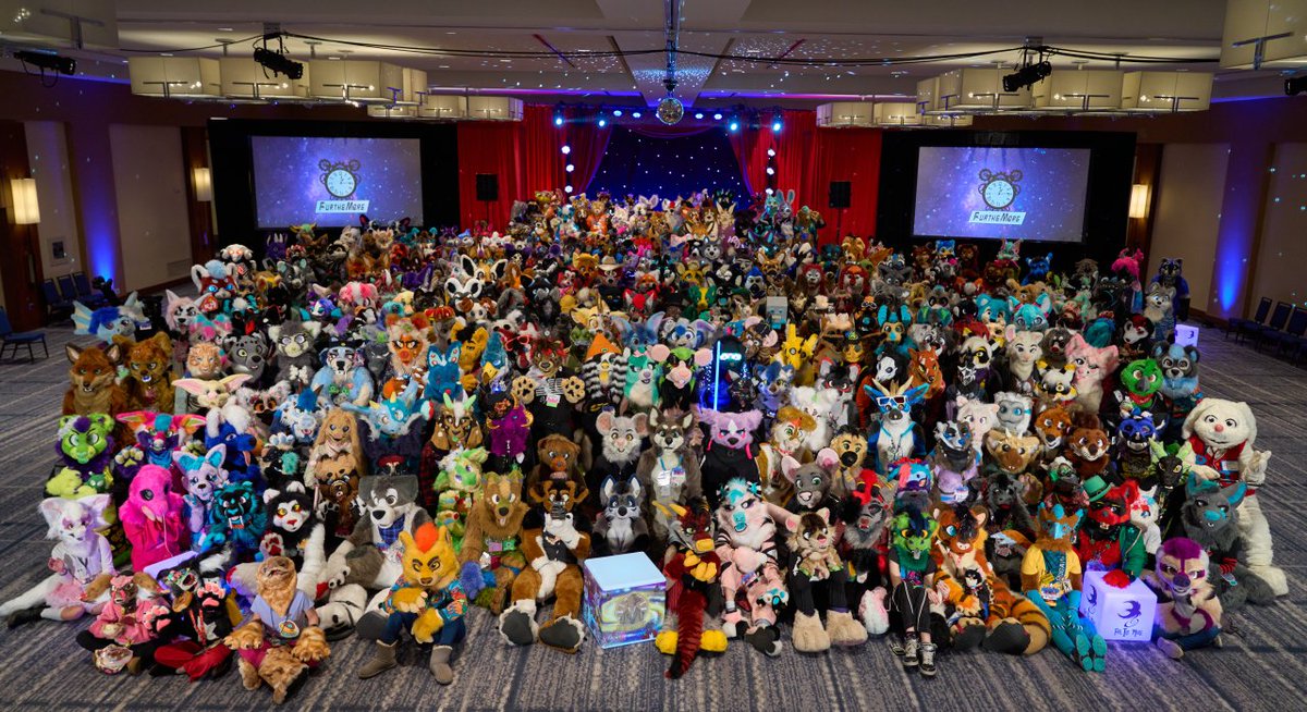 FurtheMore's tweet photo. Fur the 'More 2023's Fursuit Group Photo! 

This is the smaller res one for lower bandwidth. The following tweet will contain the full res one if twitter lets me upload it (34Mb)

📸 @KalitheBirb https://t.co/oj9qrKefc8
