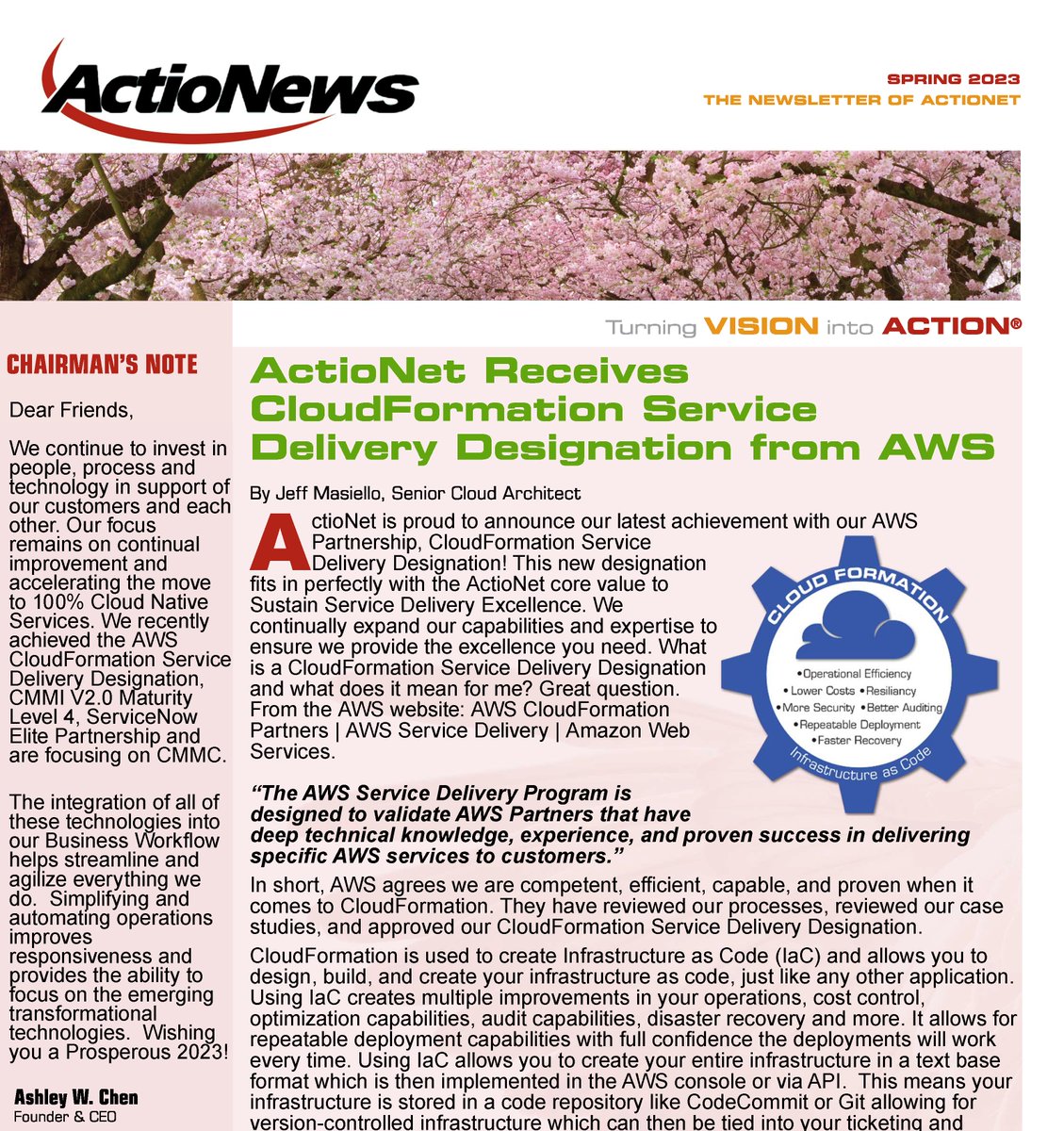 ActioNet_Inc's tweet photo. Read our Spring 2023 ActioNews and see how we integrate technologies into our Business Workflow to help streamline our processes. Simplifying operations improves responsiveness and provides the ability to focus on emerging transformational technologies. https://t.co/XkB1CmMUxg https://t.co/IPj6bz4oH1
