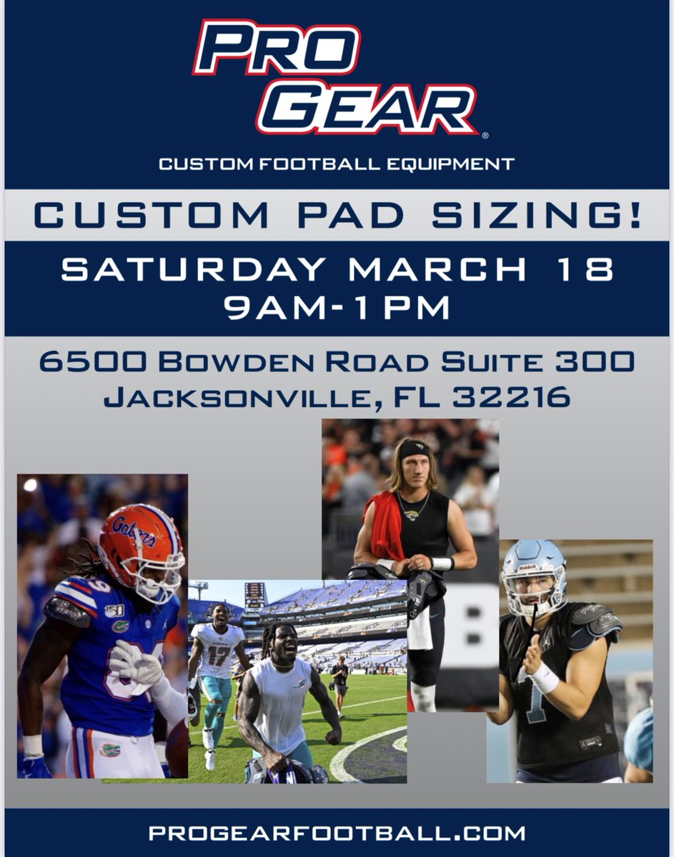 Attention all players and coaches, we’re having a custom pad sizing day! Come get fit for your new gear and see how the best pads in football are handmade for you! #ProGear #BeTheBestWearTheBest