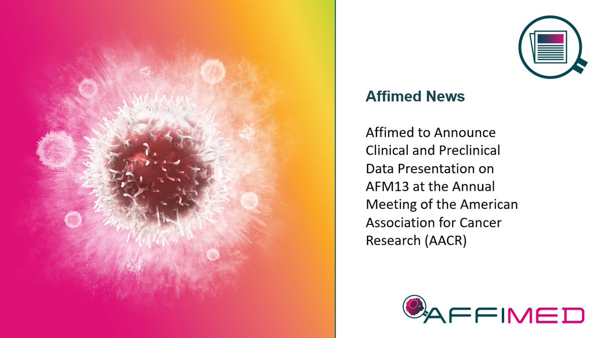 Join us at this year’s Annual Meeting of the <a href="/AACR/">AACR</a>  in Orlando, Florida! We will host an oral presentation on results from our REDIRECT study and a poster presentation on the potential of AFM13 to induce effective ADCC. To the PR: bit.ly/3la19c6    #ImmunoOncology