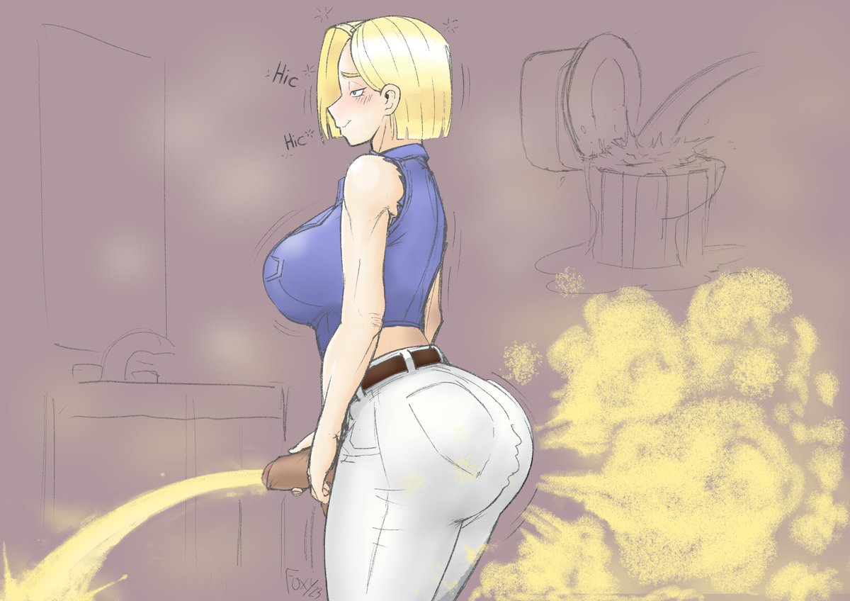 Snobbyfoxy's tweet photo. Drunk 18, coming home after a late night birthday party with a full bladder and a full tank of build-up gas. "Why not just let it all out?" She thought to herself while unzipping and pulling out her cock.

Inspired by this audio: https://t.co/rMX2lX95yo https://t.co/9K35MJ7R4z