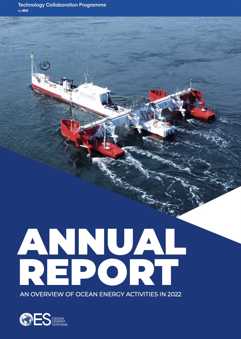 Very proud to see our PLAT-I 6.40 platform on the cover of the OES Annual Report along with featuring in the publication. Read the full report here: ocean-energy-systems.org/publications/o… #renewables #tidalenergy #marinetech