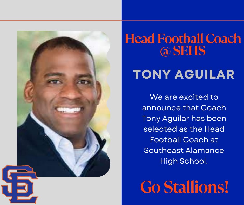 SEHS_Stallions's tweet photo. Tony Aguilar named as Head Football Coach at SEHS https://t.co/wjL5dSRRK6 https://t.co/UUuZIwPFIN